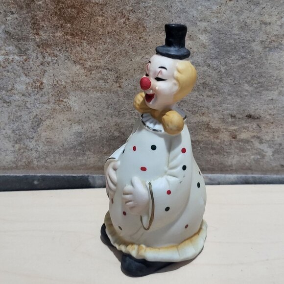 Vintage Bisque Porcelain Clown Bell Figurine - Picture 8 of 10
